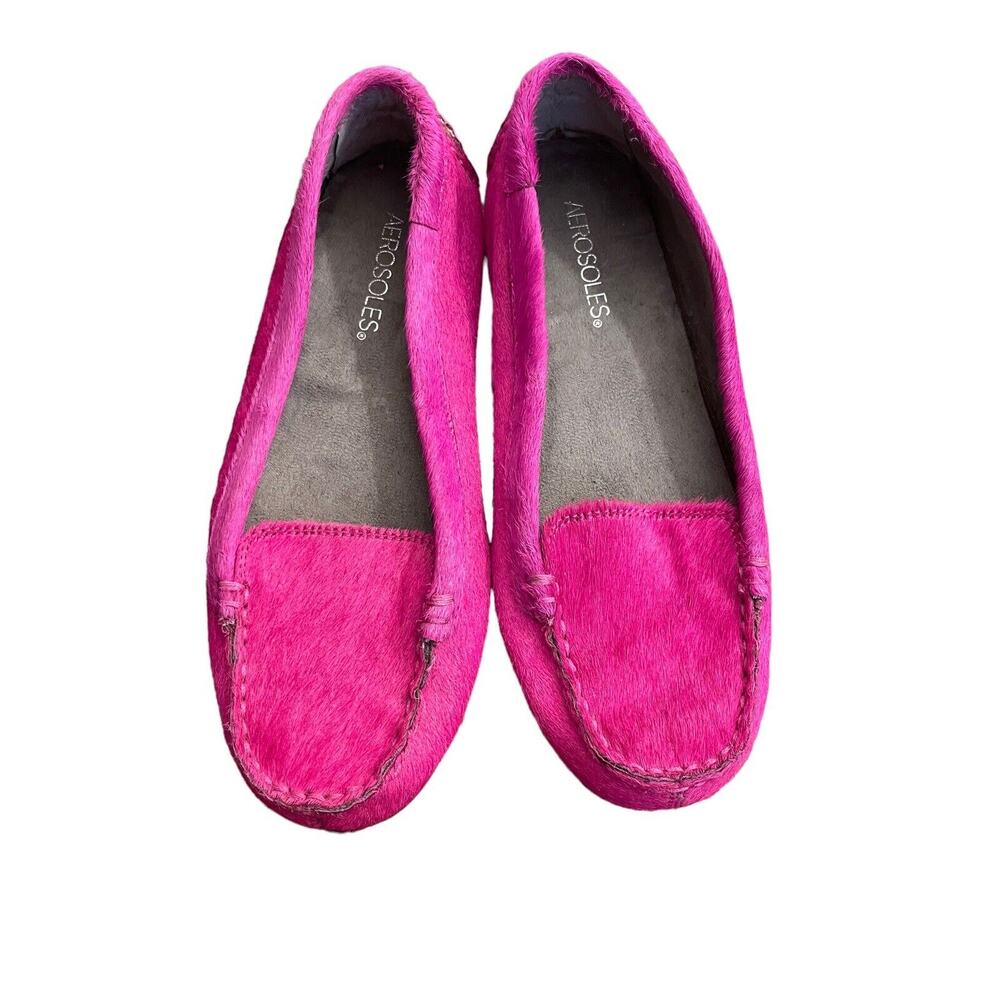 Hot Pink Cow Fur Loafers Women's Size 7 Aerosoles.